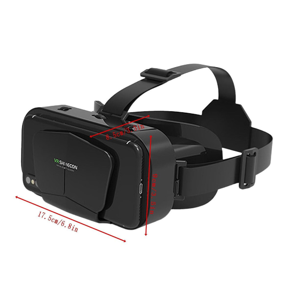 Vr Virtual Reality-glasögon för 4,7-7 tums mobiltelefoner med glasögon Lämpliga för filmer med fjärrkontroll Black