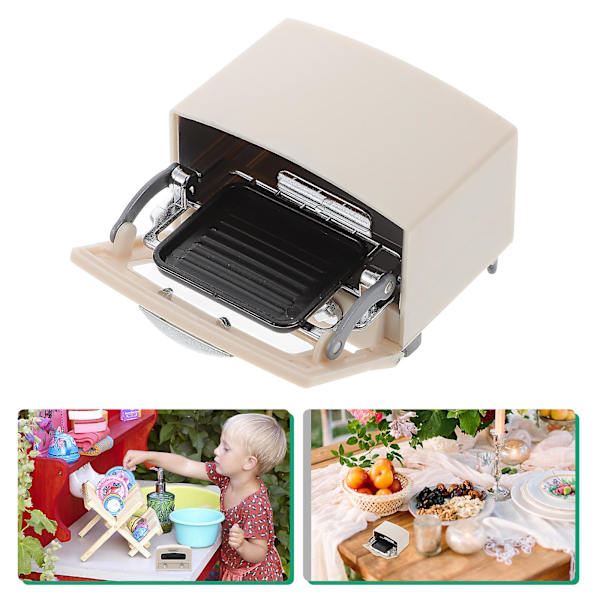 Ugn Leksak Ugn Leksak Kökstillbehör Toddler Learning Toys Köksleksak Beige 4.5x3cm