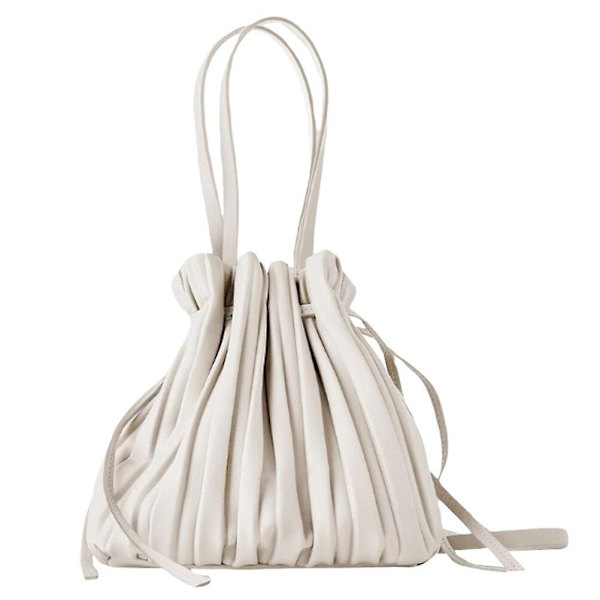 Sommer Crossbody Tasker Snøre Crossbody Tasker Snøre Pu Taske Snøre Håndtasker Pu Læder Tote Tasker Hvid23X23X9cm