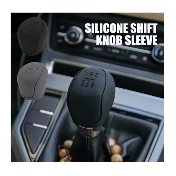Gear Shift Knob Cover - Universal - Soft Silicone - White - Stretchable