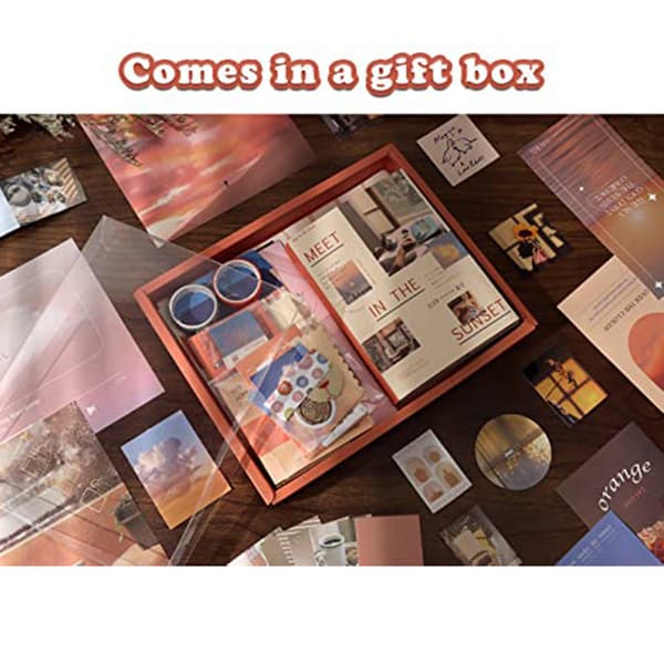 Estetisk Scrapbooking Kit, Junk Journal Kit med Journaling/Scrapbooking Tilbehør, Gave til Tenåring Barn (-FM-