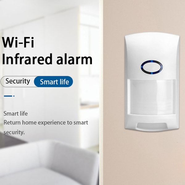 Smart Life For Tuya Smart Wifi Infrarød Detektor Bevægelsessensor Alarm Tuya AppHvid