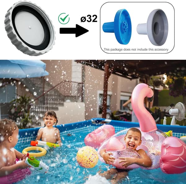 Sæt med 2 vinterpoolpropper - Frostbestandige og vandtætte - med tætning - Vinterpropper - Poolpropper - Grå
