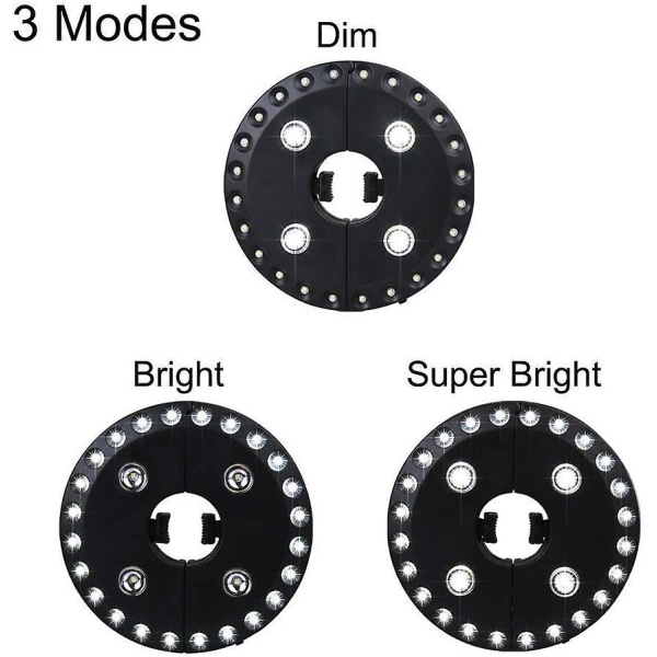 Patio Parasol Lys 3 Lysstyrketilstande Ledningsfri 28 LED Lys Ved 200 Lumen - 4 X AA Batteridrevet, Parasolstang Lys Til Patio Parasol, Camping T