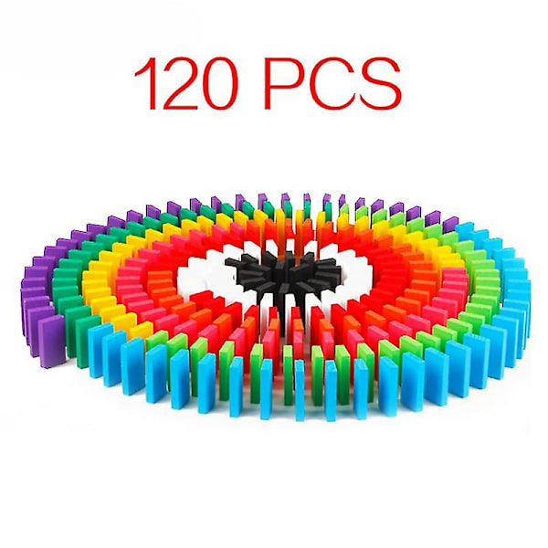 120 Palaa/Sarja Sateenkaari Dominopeli Rakennuspalikat Puzzle Puulelut Varhainen Oppiminen Dominopeli Koulutuslelu Lahja Lapsille 120 PCS Domino