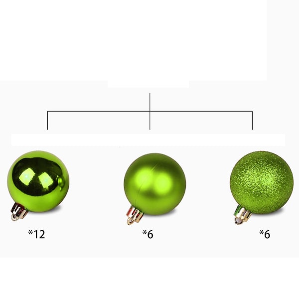Frugt Grøn 6cm 24 Styk 6cm Ubrækkelige Julekuglepynt Til Juletræ Bryllup Fødselsdagsfest Dekoration