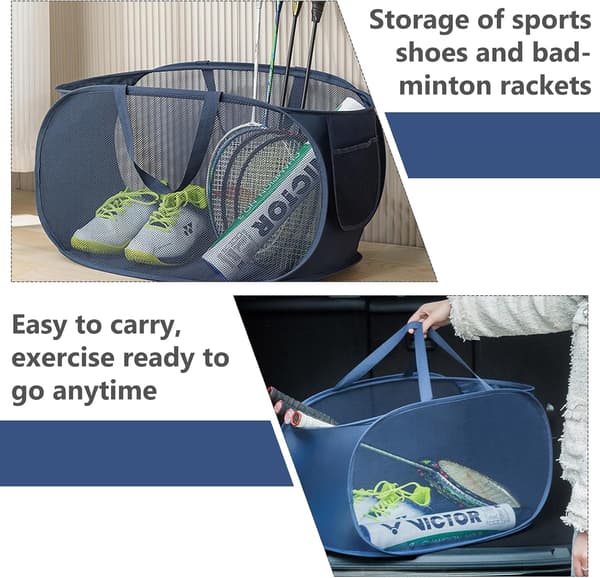 Foldable Laundry Basket, 3-pack Pop-Up Collapsible Laundry Hamper, Foldable Laundry Baskets, Mesh Laundry Basket, Foldable Laundry Basket with Handles
