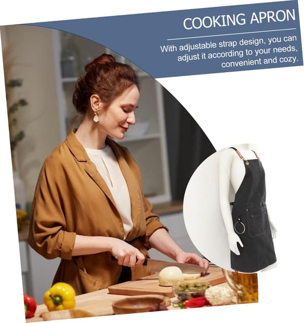 Chef Apron for Men Canvas Work Apron Pockets Cooking Apron for Kitchen Accessories