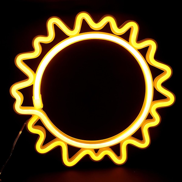 LED Neonljus Skrivbords Sol Neon Skylt Solros Bar Neon Skylt Dekorativt Neonljus Sovrum Neonljus Solros Väggljus Gul 27X27X1.6CM Yellow 27X27X1.6CM