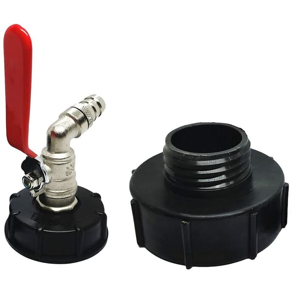 IBC Ton Barrel Valve Sealing Accessories Barrel Adapter Thick Thread 6 Point Faucet Red Handle
