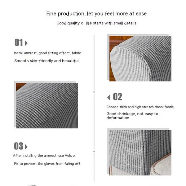 2 st Beige Soffa Armstödsöverdrag Anti-Halk Stretch Soffa Armstödsöverdrag Möbel Armstöd Fåtölj Skydd Överdrag Arm Skydd Hylsa