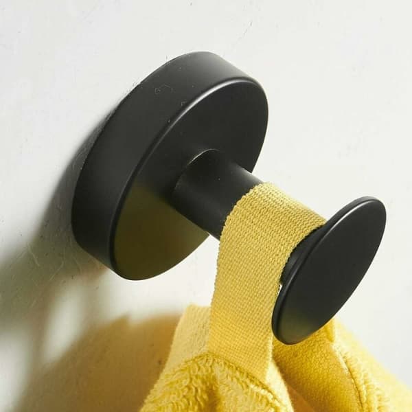 Rund knage i sort rustfrit stål, sortmalet finish