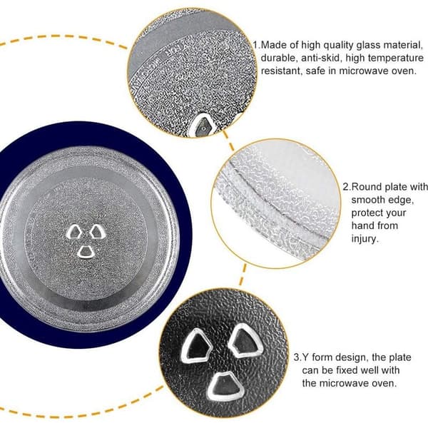 Replacement Plate for Microwave Flat for Microwave Replacement Durable Universal for Turntable for Microwave Round Replacement Plate