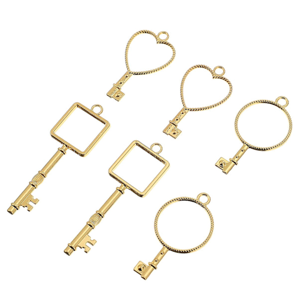 6 kpl Avainteema Avoin Kehyksen Riipukset Seosrunko Pendants Hartsikorujen ValmistukseenKulta6.1X2X0.3CM