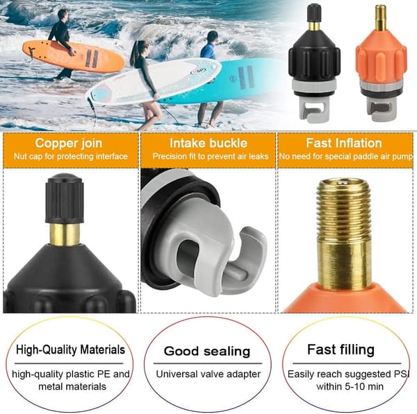 2 STK Orange Pump Adapter Sort Kajak Adapter Båd Pump Adapter Ka