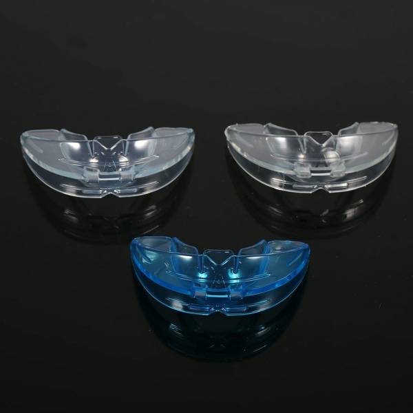 2kpl hammaskiinnike Dental Mouthguard Ortodonttinen pidike harjoituslaite - valkoinen + sininen