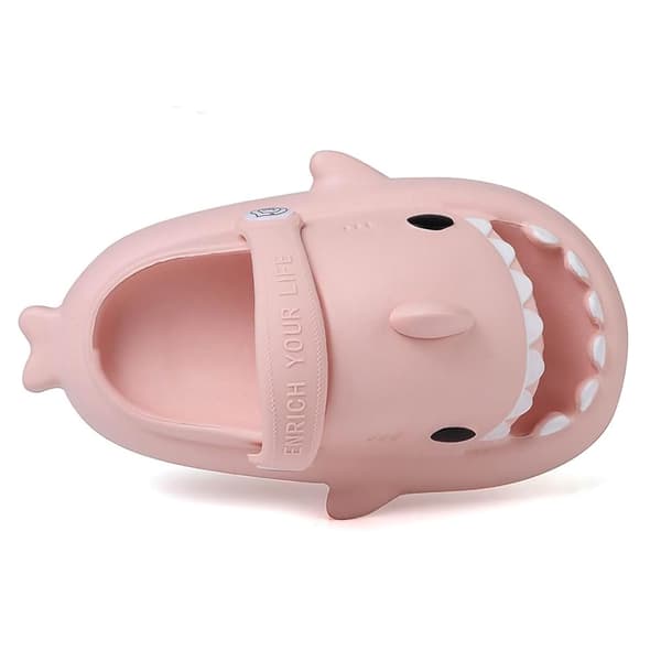 Shark Slippers with Thick & Soft Sole Size 27 - Pink - tfrf