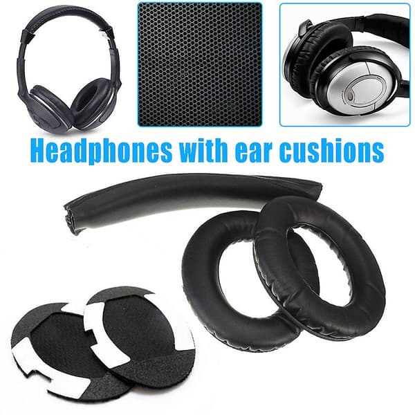 Erstatningsputer Øreputer Ørekopper Hodebånd for BOSE QuietComfort QC15 QC2 Hodetelefoner