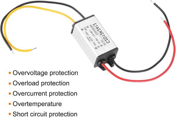 DC 24V til 12V strømomformer 1A 12W spenningsreduksjon IP68 vanntett transformatorforsyningsmoduladapter for bil lastebil solsystem Beige