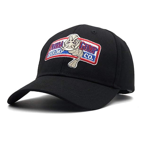 1994 Bubba Gump Reje-baseballkasket til mænd og kvinder, sportskasket, sommerkasket, broderet, afslappet kasket, Forrest Gump kasket, passer til (sort)