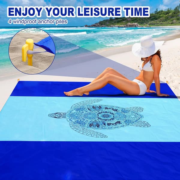 210 x 200 cm Extra Large Beach Blanket Picnic Blanket, Sandproof Waterproof Beach Mat Camping Mat