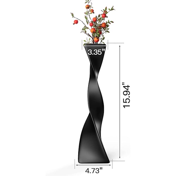 Høj Gulvvase Keramik Vaser Moderne Hjem Decor Blomster Vase Til Hylde Hjem Dcor Twisted Høj Kreativ Sort VaseSort Black