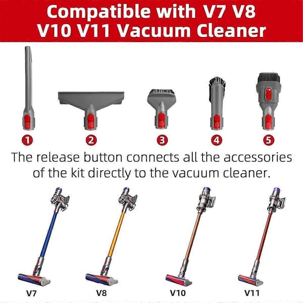 Brush and Nozzle Accessory Kit for V7 V8 V10 V11, Solution for a Clean Home and Vehicle Interior