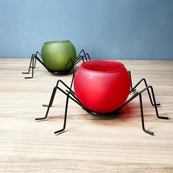 Halloween Iron Spider Ljushållare Dekoration Metall värmeljushållare LjushållareLGrön