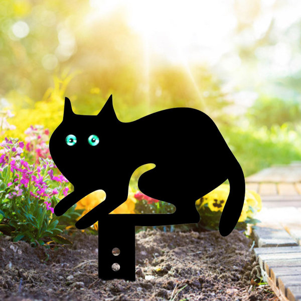 Akryl Kat Kort Sort Dyr Kæledyr Have Græs Dekoration Cardarch Blinkende Boho Dekoration Loft Terrasse Stjerne WallE E