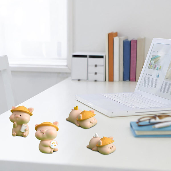 Mini Gris Resin Statue Lykke Feng Shui Aarch Estetisk Rom Funky Dekor Tak Skrivebord Forlovelsesfest