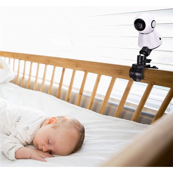 Baby Kameraovervågningsbeslag, 360 Grader Drejelig Justerbar Holder Fleksibel Kamera Stativ til Spjældevugge Børneværelse