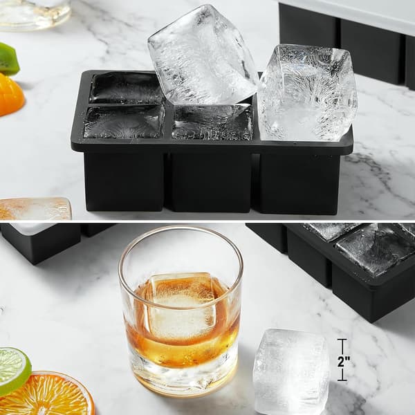 2-pack Whiskey Ice Cube Tray, Large Covered Ice Ball Maker, Ice Cube Molds, Kitchen Ice Cube Tray Machine, Cocktail Party Set (Large Cube Set)