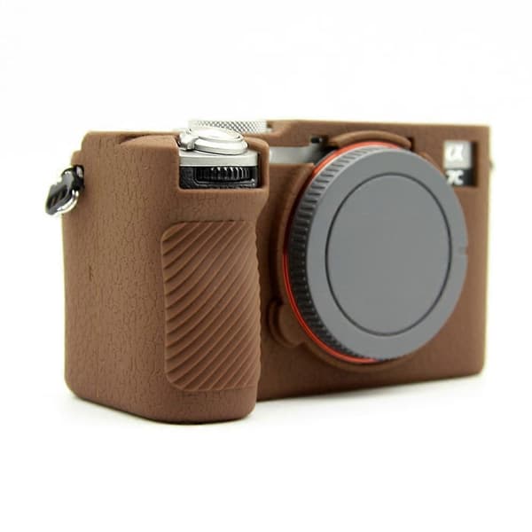 g4n Silicone Protective Case with Litchi Texture for Sony A7CR A7C II P8A Anti-collision Camera Cover - C