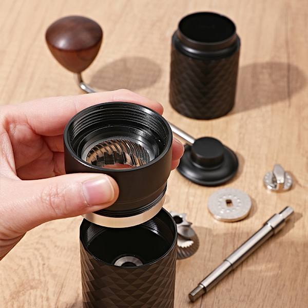 Manuell Kaffeekvern, Bærbar Håndkaffe Kvern med Rustfritt Stål Burr, Håndholdt Burr Kaffe Kvern med Justerbar Grovhet Innstilling for Espresso Fransk Presse Drypp Kaffe