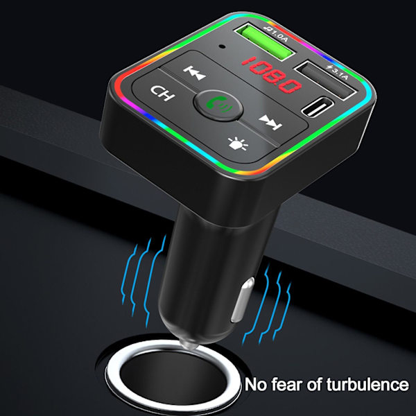 Bilintegrerad Bluetooth Mp3 Färgglada Atmosfärsljus Bluetooth Handsfree USB Flash Drive Plugg