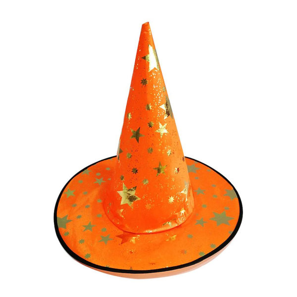 Halloween bronzing häxa trollkarl hatt huvudbonad maskerad cap rollspel rekvisitaOrange