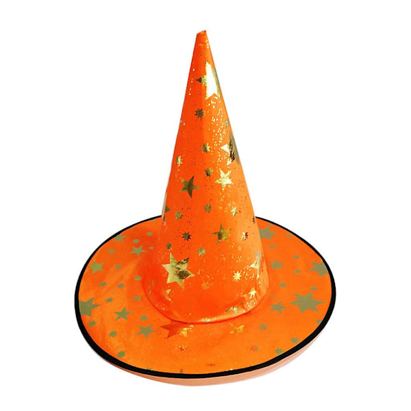 Halloween Bronzing Hexe/Troldmand Hat Hovedbeklædning Maskerade Kappe Rollespil Tilbehør Orange