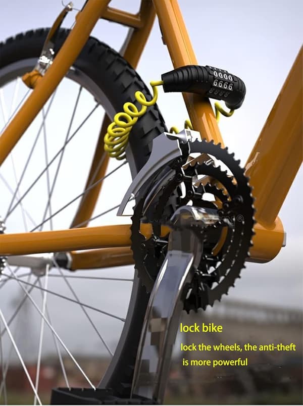 2 pcs Helmet Lock Cable Lightweight 3-Digit Combination Lock 150 cm Long Black