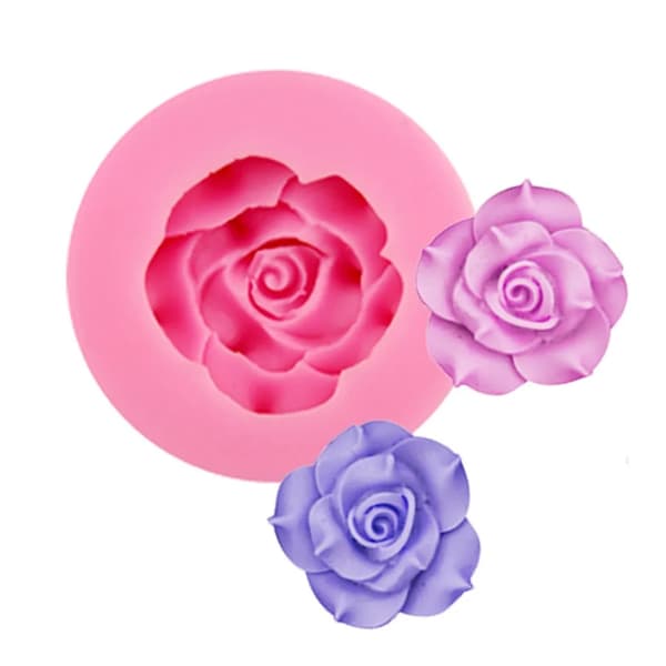6-delt sæt af 3D bageforme rose blomst DIY silikoneform motiv bageforme chokolade fondant kage