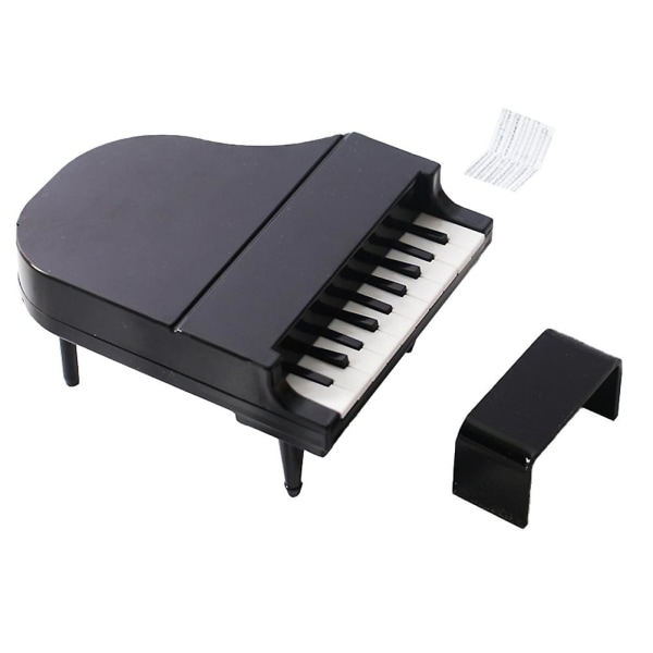 Miniatyr Möbel Dockhus Stort Piano Miniatyr Pianomodell Mini Dockhus Mini Pianoleksakssats Black 11.5X10X6.5CM