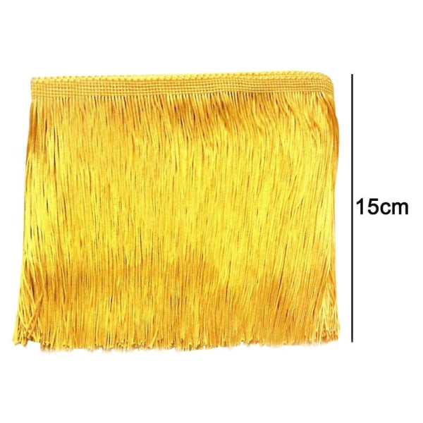 10m sömnad franskant - frans tofs 15cm/10cm bredd för kjol Bröllopsklänning Lampskärm Dekoration Gyllene 15cm Golden 15cm