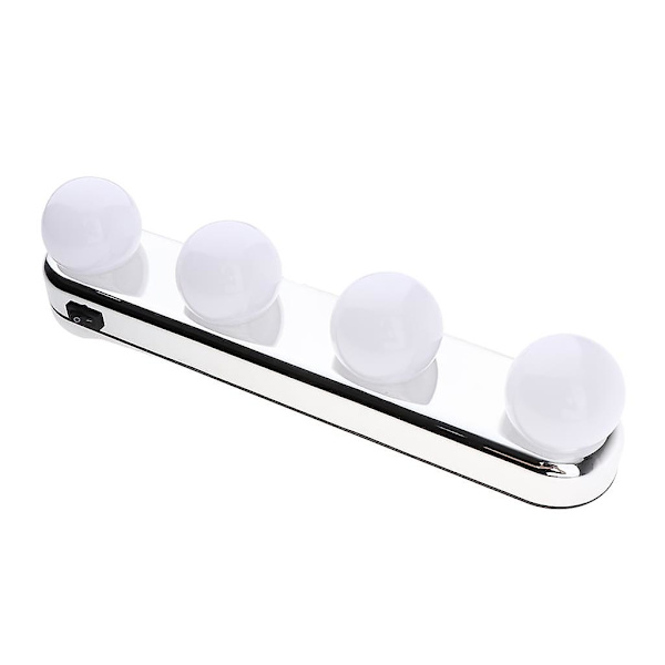 LED Spejlslys, Ledningsfri Makeup Spejlslys Med 4 LED Pærer Og Sugkopper