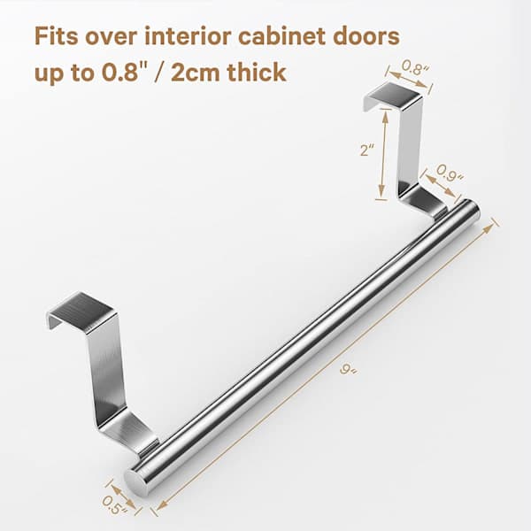2-pakks håndkleholder i rustfritt stål - kort 23,7 cm
