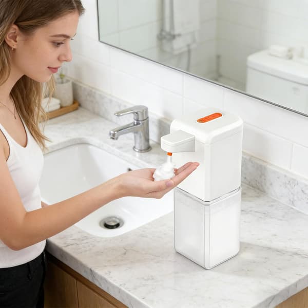 Automatic Remote Foaming Soap Dispenser with Proximity Technology for Bathroom and Kitchen. Wall Mounted. Easy to Use. Automatic Liquid Soap Dispenser.