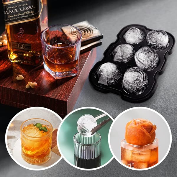 Ice Cube Mold, Rose Ice Cube Molds with Lid, Easy Release Large Ice Cube Tray for Chilled Cocktails, Whiskey