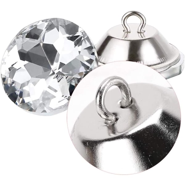 60 stk Klare Stofferte Knapper med Metallspenne for Sy, Sofa, Seng, Hodegavl, Håndverk, Dekorasjon (20mm)