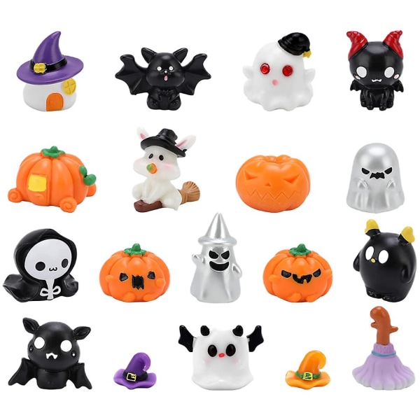 19 Pcs Home Decoration Mini House Decor Prop Halloween Resin Ornaments Ghost Model Playset Halloween