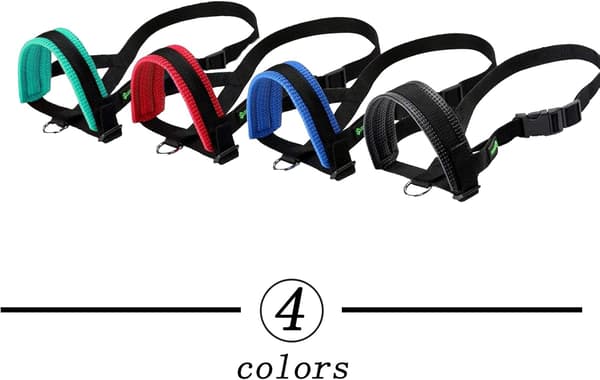 ILEPARK Nylon Muzzle for Large Dogs Prevents Biting, Barking and Chewing, Adjustable Loop Muzzle (L, Red) Rojo L Rojo L
