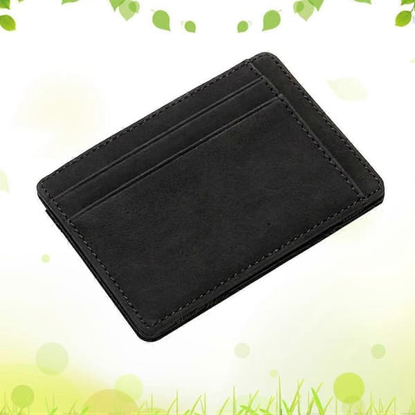 Black PU Wallet with Creative Design for Storage, Durable and Soft to the Touch