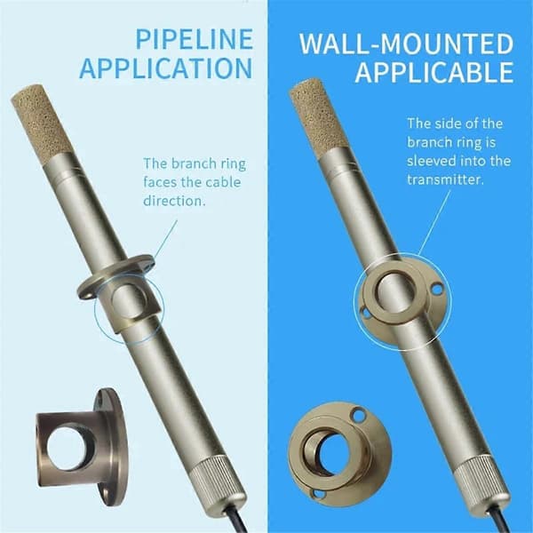 Metal Temperature and Humidity Sensor RS485 High Temperature Resistant Pipeline High Precision Indus